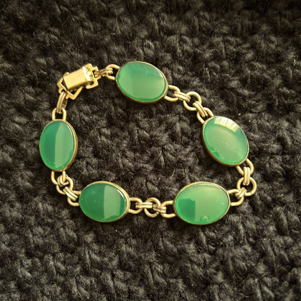 Vintage green stone bracelet